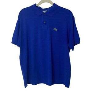 Lacoste Mens Polo Shirt Blue Size XL Pique Cotton Golf Crocodile Logo Classic